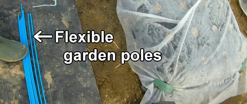 Flexible garden poles for polytunnel