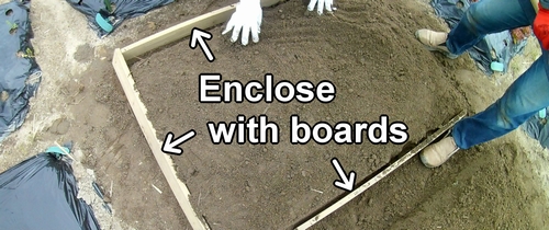 Use wooden boards to shape the beds