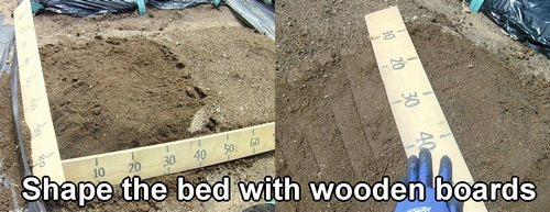 Shape the bed with wooden boards
