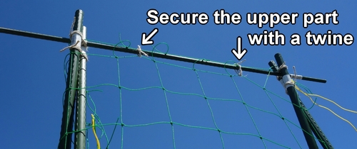 We also secure the upper part with a twine