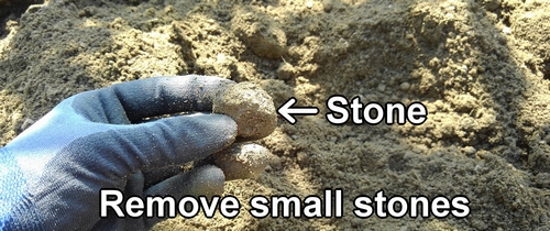 Remove small stones