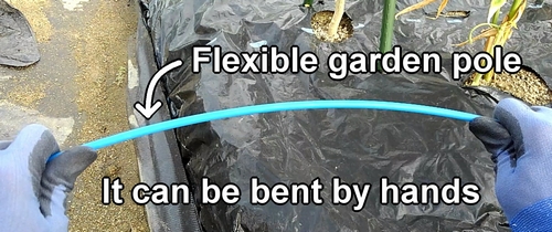 Flexible garden poles for grow tunnel