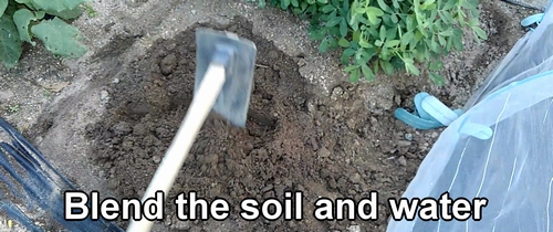 Blend the soil and water