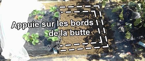 Appuie sur les bords de la butte