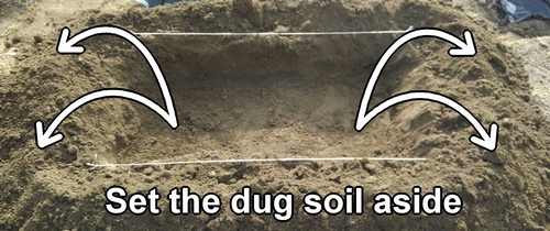 Set the dug soil aside