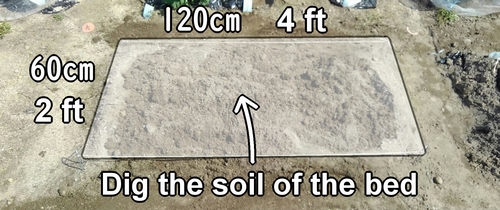 Dig the soil of the bed