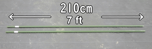 The length of the stakes is 210cm (7 ft)