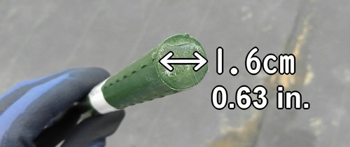The stakes have a diameter of 1.6cm (0.63 inches)