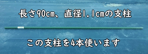 いちごの鳥よけ対策に使う支柱