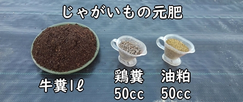 じゃがいも（春植え馬鈴薯）の土作りに使う肥料