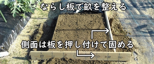 土作り後は、空芯菜(エンサイ・エンツァイ)の畝を立てる