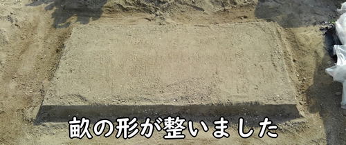 大根(ダイコン・ミニ大根)の畝の形が整いました