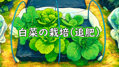 白菜に肥料を追肥（ミニ白菜・ハクサイの追肥の仕方）
