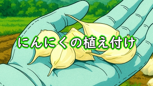 にんにく(大蒜)の植え付け(ニンニクの植え時期は10月上旬頃)